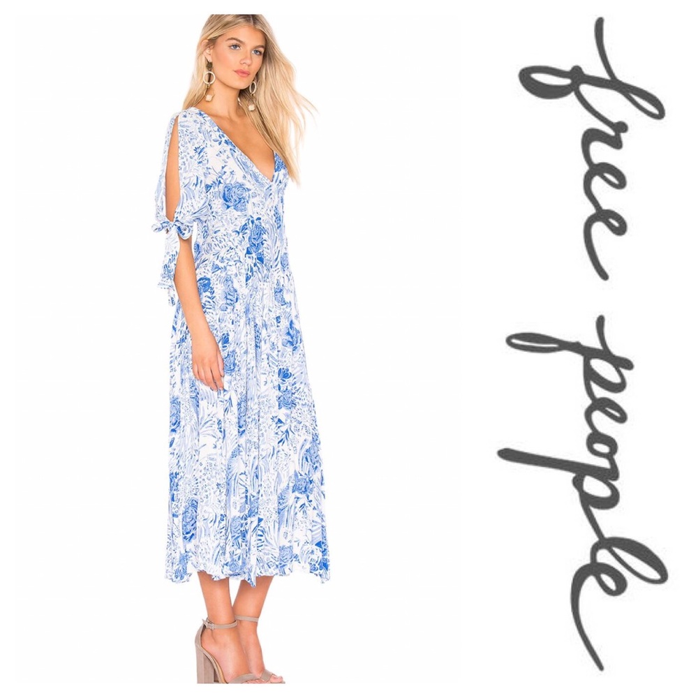 Free People Forever Always Printed Tie-Cuff Dress - Picture 5 of 8
